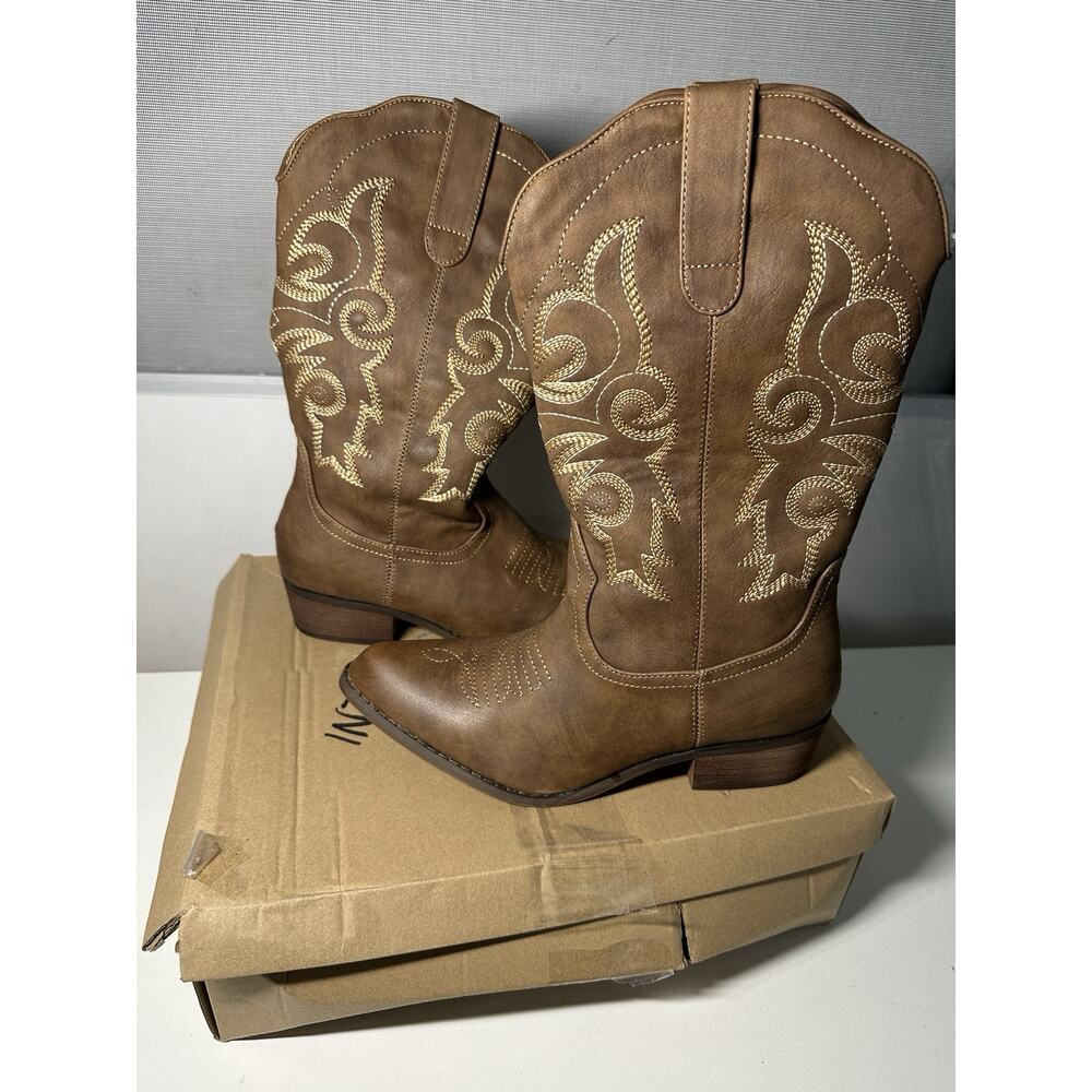 J's.o.l.e Women's Western Cowgirl Cowboy Boots Mid Wide